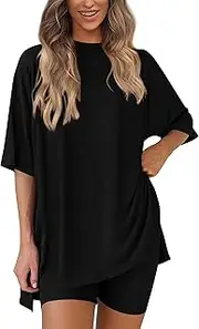 [Generic] Women's 2 Piece Lounge Set Summer Outfits​ with Shorts; ​Casual Matching Sets​ for ​Travel, ​Lounge​ & ​Summer Activities