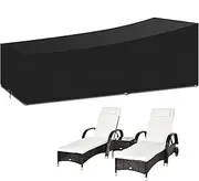 Funshot Sun Lounger Cover Waterproof, 220x80x35/55cm, 420D Oxford Fabric Sunlounger Cover Waterproof, Windproof, Anti-UV, Rip Proof, Outdoor Patio Sunbed Cover for Sun Lounger, Black