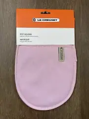 "Chiffon Pink" LE CREUSET 100% Cotton Fabric Oval Pot Holder Hot Pad Textiles