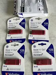 1 Box Of 4 Verbatim Store 'n' Go USB 2.0 Microban 128GB / GO