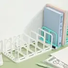 Display Desktop Bookends 4 Grid Divider Book Stand Desk Bookshelf Book Holder