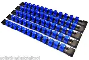 5 GOLIATH INDUSTRIAL 1/2" ABS MOUNTABLE SOCKET RAIL HOLDER ORGANIZER BLUE SH12BB