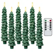 6 PCS LED Flameless Tree Taper Candles with Remote and Timer 3D Light Candles...
