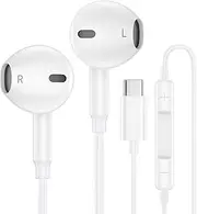 USB C Earphones for iPhone16/15 HiFi Stereo Noise Earbuds Reduction with Mic&Volume Control for iPhone 15 pro, iPad Pro, Galaxy S23/S22/S21/S20/Ultra Note 10/20, Pixel 7/6