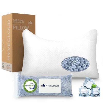 Shredded Memory Foam Pillows for Deep Sleep Bed Pillow forNeck Support with R...