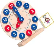 Totority Toddler Number Educational Toys Boys and Girls Clock Learning Time Teaching Clock Toy