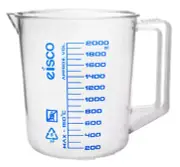 Measuring Jug, 2000ml - Polypropylene - Screen Printed Graduations - Eisco Labs