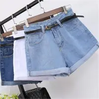 在飛比找ETMall東森購物網優惠-women loose denim shorts girls