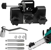 Chain Saw Sharpener Tool - Aluminium Alloy Chainsaw Sharpening Kit with 3 Bits | Hand-Cranked Chain Sharpener for Chain Saws and Electric Saws, Outdoor Work