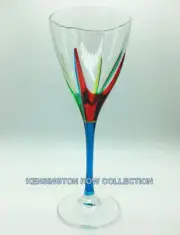 POSITANO WINE GLASS - TURQUOISE STEM - HAND PAINTED VENETIAN GLASSWARE
