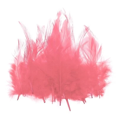 100 Pcs 3-5" Rooster Feathers Bulk Natural Feather for Crafts Light Red