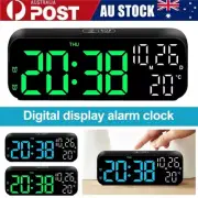 LED Digital Clock 7 Inch Large Display Dual Alarm Clock w/Date Time Temperature