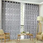 Vine Leaves Tulle Door Window Curtain 2M Drape Panel Sheer Valances(Grey)