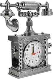 MUSISALY Retro Telephone Clock Decorative Small Telephone Model Abs Material Educational Toy for Home Office
