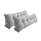 NNEAGS 2X 120cm Silver Triangular Wedge Bed Pillow Headboard Backrest Bedside Ta