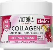Victoria Beauty Collagen Cream with Hyaluronic Acid, Niacinamide, Grape Seed Oil and L-Arginine, Firming Face Cream, Eye Cream Against Dark Circles and Eye Bags, 50 ml