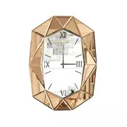 Geometric Diamond - Shaped Mirrored Wall Clock