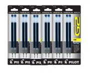 Value Pack of 6 - Pilot G2 Gel Ink Refills for Rolling Ball Pen, Fine Point, ...