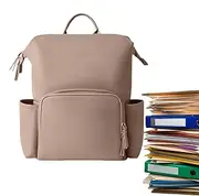 Leather Diaper Backpack | Baby Bag | Waterproof PU Leather Diaper Backpack Large Organizing Pouches for Dad