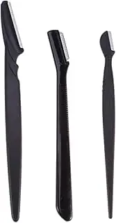 Ipetboom Eyebrow Razor Set 3-piece Portable Trimmer Secure Grip Cover Makeup Tool Kit for Women Girls