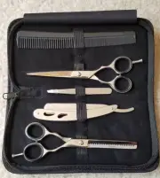 6.5" Professional Salon Barber Hair Cutting Scissors Thinner Barber Razor Kit