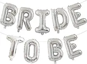 Silver Bride To Be Foil Balloons 16 Inch, Bride Balloons for Bridal Shower Decorations, Bachelorette Party Decorations Bride To Be Decorations