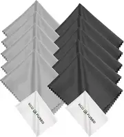 10 Microfiber Cleaning Cloths for Glasses Camera Tablets Phones LCD 5 Black 5 Gr
