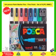 Uni-posca Paint Marker Pen - Fine Point - Set of 8 (PC-3M8C) | NEW AU