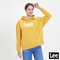 在飛比找Yahoo奇摩購物中心優惠-Lee 女款 大Logo連帽大學T/厚T 亮黃