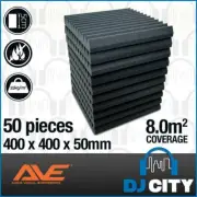 Acoustic Studio Foam Wave Sound Absorbing Panel 50pcs - Black