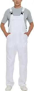 [WORK IDEA] Men's Bib Overalls Workwear Fashion Lightweight Jumpsuit with Pockets
