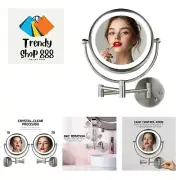9" Lighted Wall Mount Makeup Mirror with 1X/7X Magnification, Double Sided Ma...