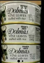 Trader Joe’s DOLMAS GRAPE VINE LEAVES STUFFED WITH RICE - 3 cans -