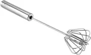Stainless Steel Egg Whisk, Hand Push Rotary Whisk Blender, 12, Silver