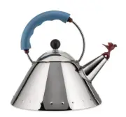 Alessi Michael Graves Kettle with Bird Whistle, Blue Handle Model 9093 AUTHENTIC