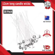 30x Premium Pre Waxed Cotton Candle Wicks Low Smoke DIY Wick with Tabs Sustainer