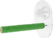BUGUUYO Suction Cup Parrot Stand Rod Dull Polish Window Perch for Birds Stable Sucker Design Natural Texture for Parrots and Parakeets Comfortable High Place