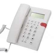 Desktop Battery-free Landline Telephone with Caller Identification Adjustable LCD Screen Brightness white