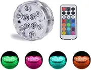 LED Lights with Remote Underwater Lights Pad Battery Operated for Aquarium Tub Pond Pool Base Vase Garden Wedding Par