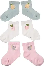 Kisangel Summer Baby Socks 3 Pairs Cartoon Pattern Soft Comfortable Breathable Cotton for Newborns