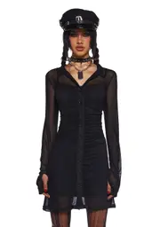 [Current Mood] Make Me An Offer Mesh Button Down Dress