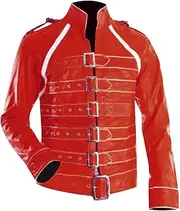 [Spazeup] Mercury Pop Rock Star Concert Belted Costume - 80s Rock Legend Adults Lead Singer Yellow Jacket Outfit