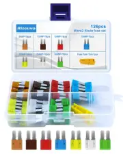 126Pcs Micro 2 Fuse Kit - Micro2 ATR Automotive Blade Fuses Assortment Kit for C