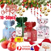 10-50x Xmas Christmas Gift Box Favour Present Wrapping Bag Candy Boxes Party KC