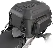 Rhinowalk Motorcycle Travel Luggage Expandable Motorcycle Tail Bag 35L Waterproof All Weather/Trunk/Rack Bag with Sissy Bar Straps-Black