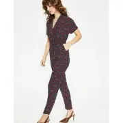 Boden Frederica Navy Red Floral Print Jumpsuit Pant Playsuit 16R Plus Size New