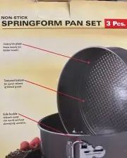 NIB Sunbeam 3-Piece Non-Stick Springform Cake Pan Set