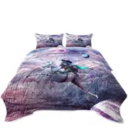 Cool Crazy Art Dragon Lizard Riding Unicorn Coverlet