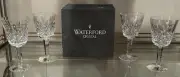 Set Of 4 Waterford Crystal LISMORE Claret Wine Glasses ~ NEW!