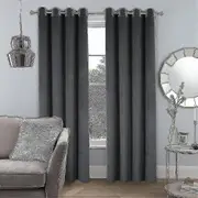 Luxury Thermal Insulated Drapes Thick Solid Living Efficient Blackout Curtain Deep Gray W 59x H 71 150cm*180cm